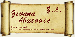 Živana Abutović vizit kartica